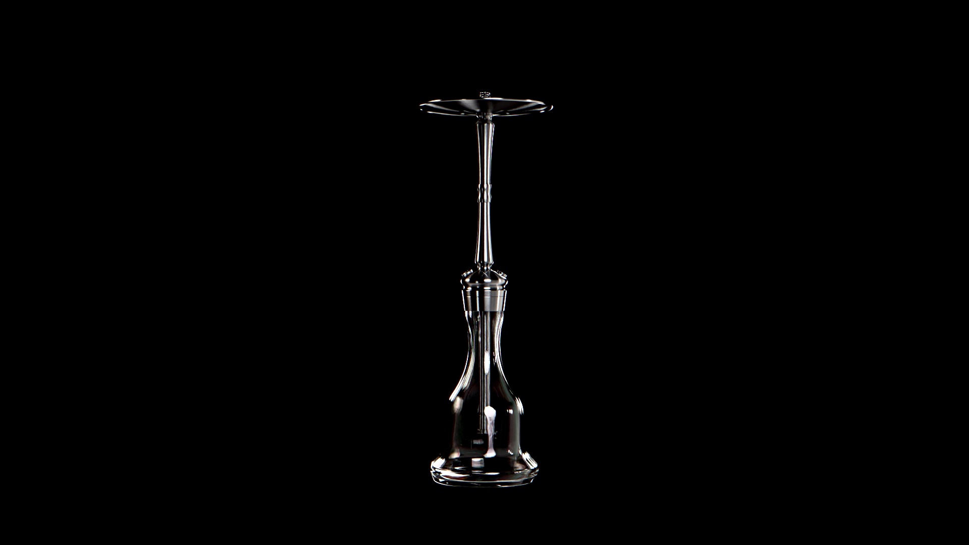 HOOB Go Pro stainless-steel hookah with a clear glass base
