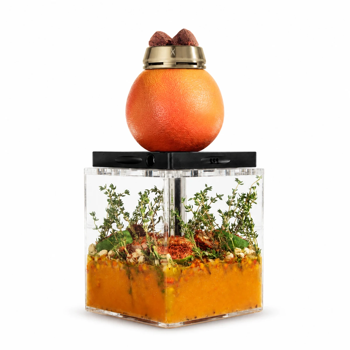 Hoob Atom with a citrus cocktail composition inside the base