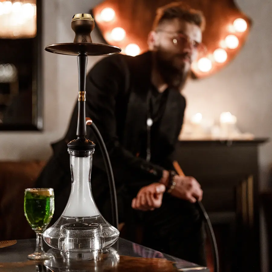 HOOB Go hookah in a hookah lounge interior