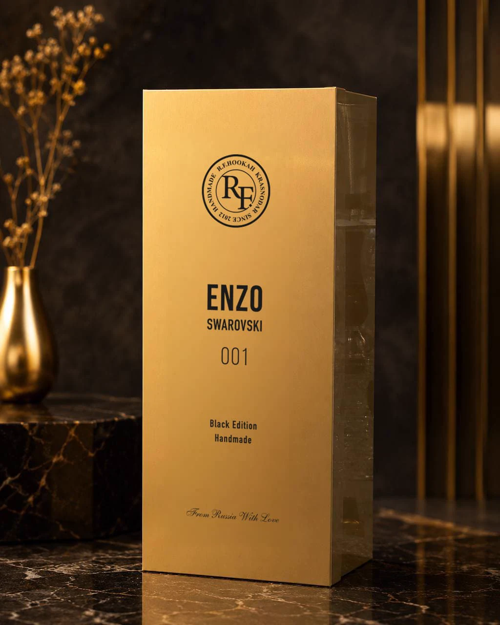 Gold-tone aluminium-composite RF Hookahs Enzo Swarovski case
